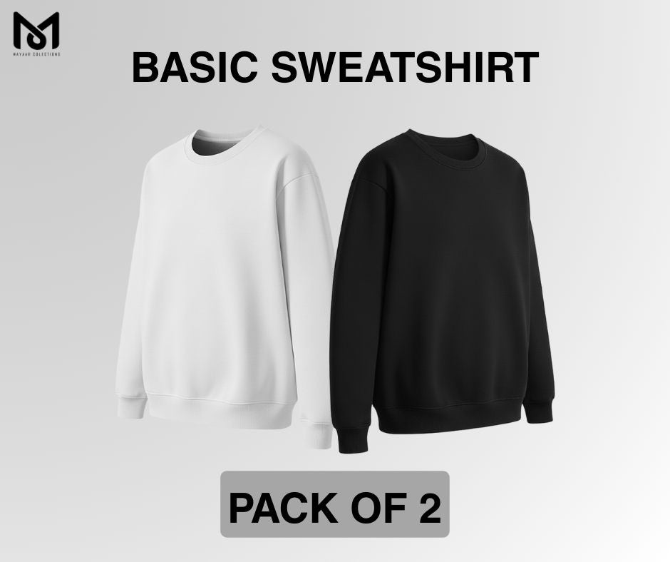 Pack of 2 Premium Basic Sweatshirts - Mayaar Collections