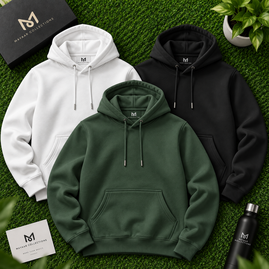 Pack of 3 Premium Basic Hoodies Pullover