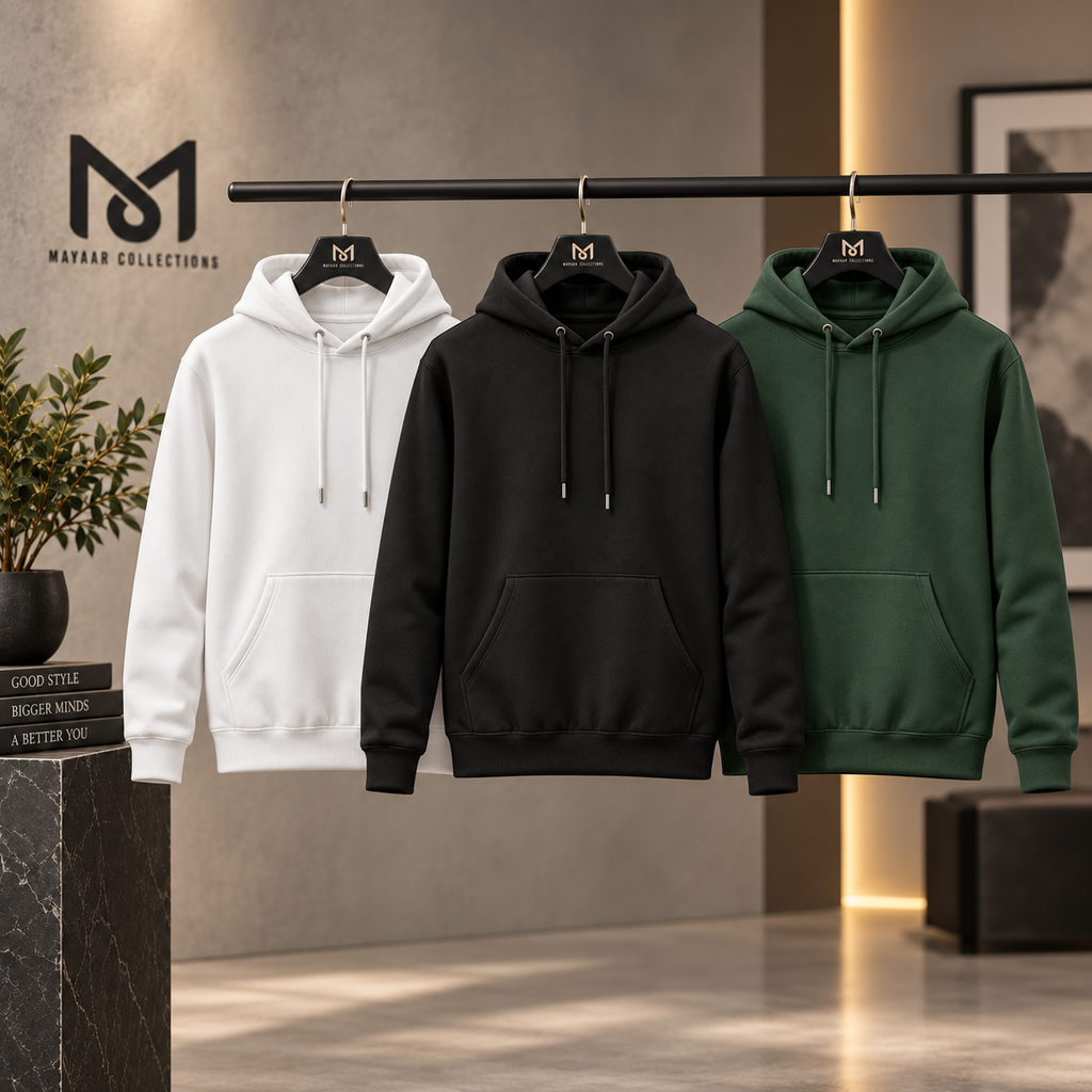 Pack of 3 Premium Basic Hoodies Pullover
