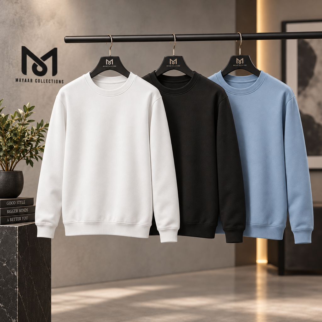 Pack of 3 Premium Basic Sweatshirts