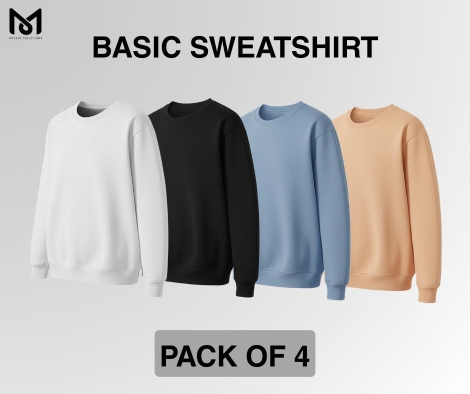 Pack of 4 Premium Basic Sweatshirts - Mayaar Collections
