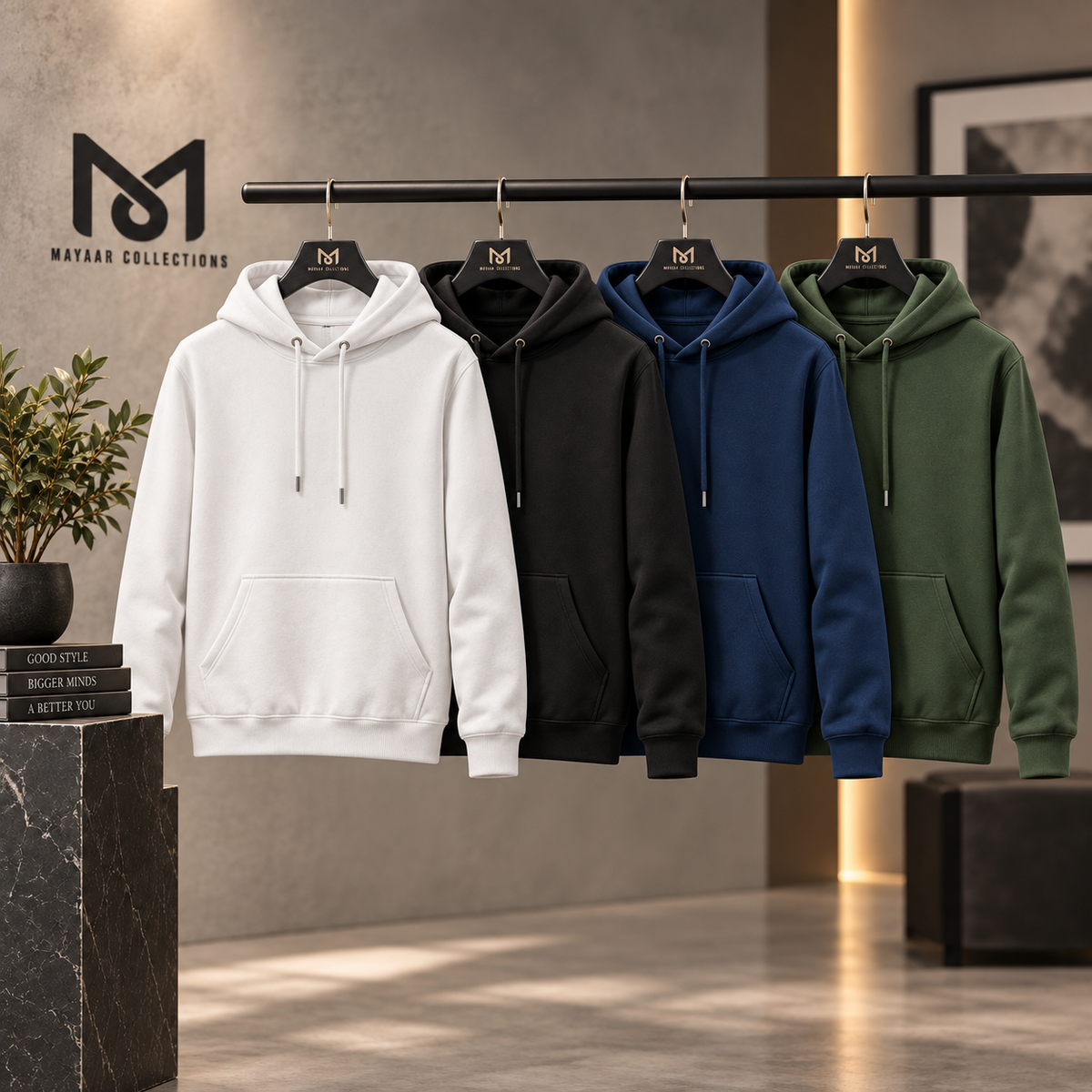 Pack of 4 Premium Basic Hoodies Pullover