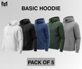 Pack of 5 Premium Basic Hoodies Pullover - Mayaar Collections