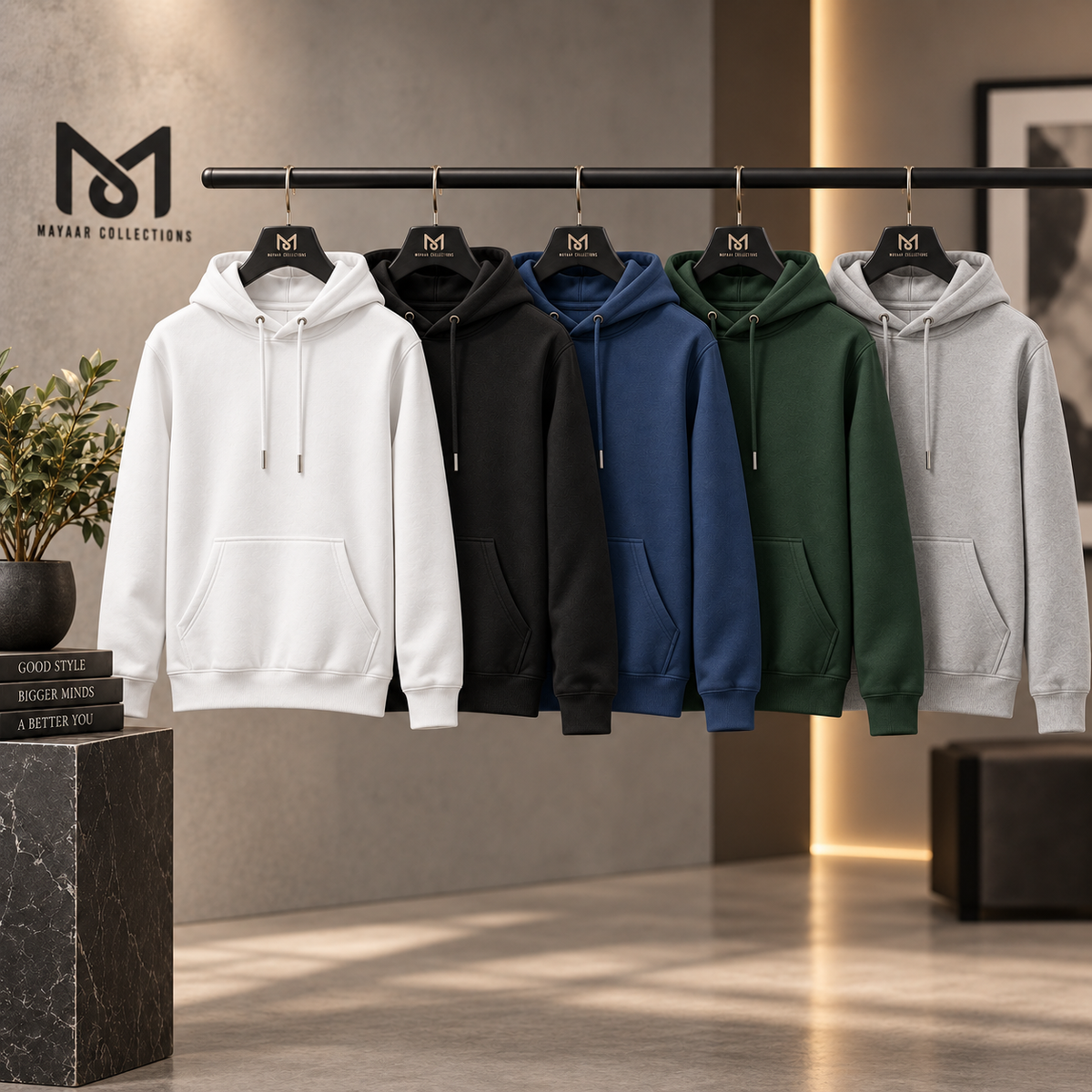 Pack of 5 Premium Basic Hoodies Pullover