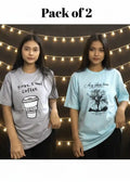 Pack of 2 Women’s Graphic T-Shirts | Casual Short Sleeve Crew Neck Tees - Mayaar Collections