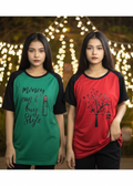 Pack of 2 Women’s Graphic T-Shirts | Casual Short Sleeve Crew Neck Tees