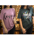 Pack of 2 Women’s Graphic T-Shirts | Casual Short Sleeve Crew Neck Tees - Mayaar Collections