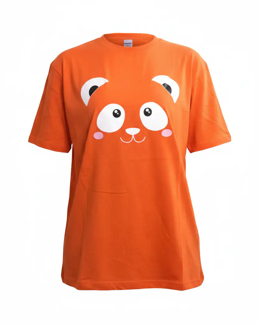 Women's Orange Casual Graphic T-Shirt | Short Sleeve Crew Neck - Mayaar Collections