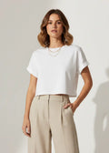 Women’s White Half Sleeve Cropped T-Shirt Casual Round Neck Summer Basic Crop Top - Mayaar Collections