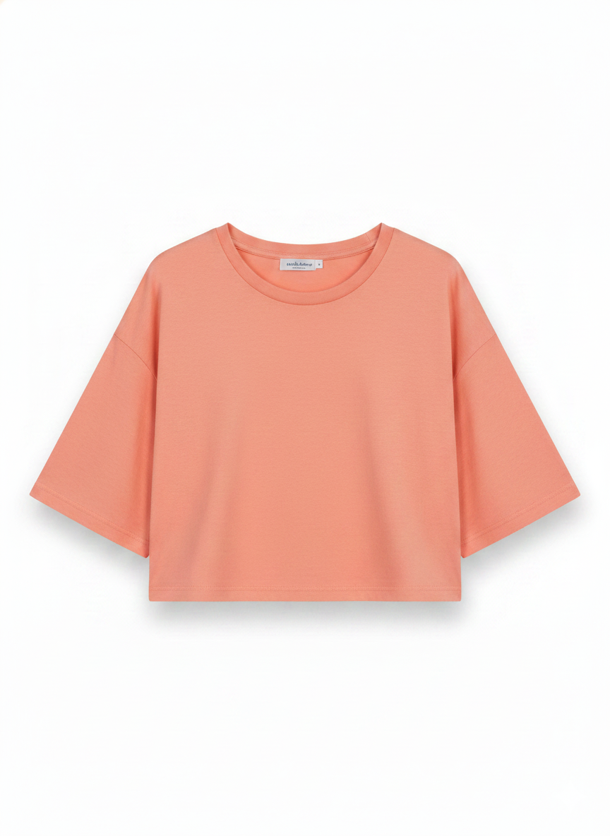 Women’s Whimsy Half Sleeve Cropped T-Shirt Casual Round Neck Summer Basic Crop Top