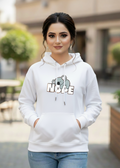 Womens White Printed Nope Hoodie Pullover Long Sleeve Casual Fashion Sweatshirts Drawstring Gym Hooded Shirt with kangaroo Pocket - Mayaar Collections