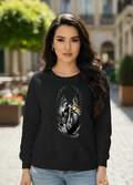 Womens Black Printed Bike Hoodie Pullover Long Sleeve Casual Fashion Sweatshirts Drawstring Gym Hooded Shirt with kangaroo Pocket - Mayaar Collections