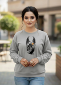 Womens Gray Printed Bike Hoodie Pullover Long Sleeve Casual Fashion Sweatshirts Drawstring Gym Hooded Shirt with kangaroo Pocket - Mayaar Collections