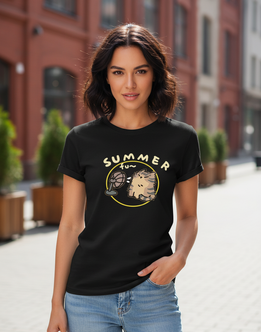 Women's T-Shirt – Short Sleeve Crew Neck Casual Tee in Black Printed Graphic T-Shirt (Copy) - Mayaar Collections