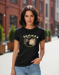 Women's T-Shirt – Short Sleeve Crew Neck Casual Tee in Black Printed Graphic T-Shirt (Copy) - Mayaar Collections
