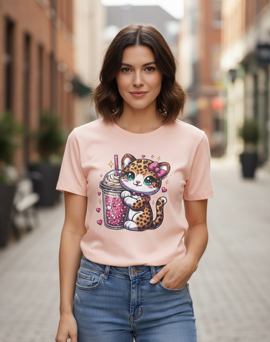 Women's T-Shirt – Short Sleeve Crew Neck Casual Tee in Baby Pink  Printed Graphic T-Shirt - Mayaar Collections