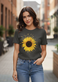 Women's T-Shirt – Short Sleeve Crew Neck Casual Tee in Grey Printed Graphic T-Shirt - Mayaar Collections