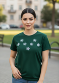 Women's T-Shirt – Short Sleeve Crew Neck Casual Tee in Green Printed Graphic T-Shirt - Mayaar Collections