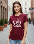 Women's T-Shirt – Short Sleeve Crew Neck Casual Tee in Maroon Printed Graphic T-Shirt - Mayaar Collections