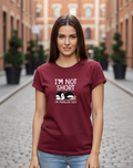 Women's T-Shirt – Short Sleeve Crew Neck Casual Tee in Maroon Printed Graphic T-Shirt - Mayaar Collections