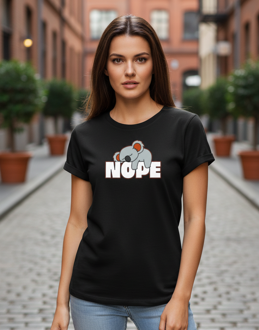 Women's T-Shirt – Short Sleeve Crew Neck Casual Tee in Black Printed Graphic T-Shirt - Mayaar Collections