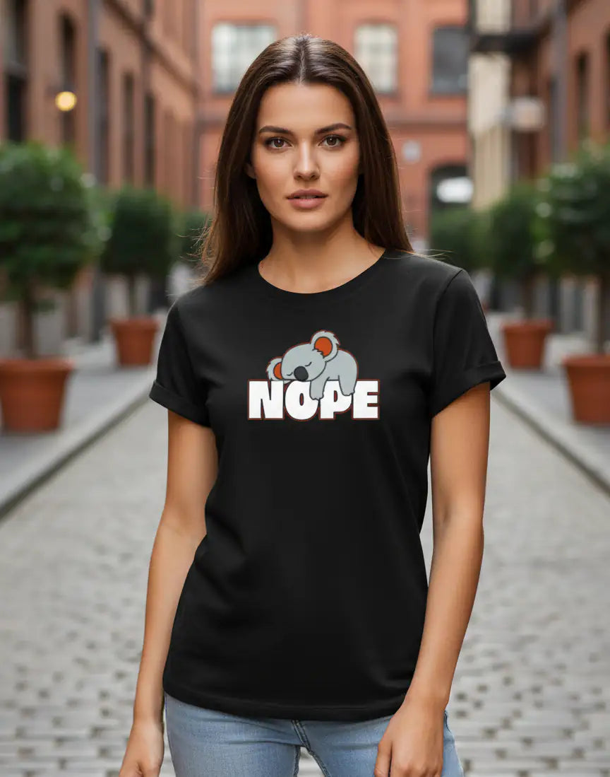 Women's T-Shirt – Short Sleeve Crew Neck Casual Tee in Black Printed Graphic T-Shirt - Mayaar Collections
