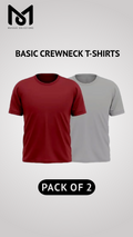 Pack of 2 Men's Premium Heavyweight Crewneck T-Shirts - Slim Fit