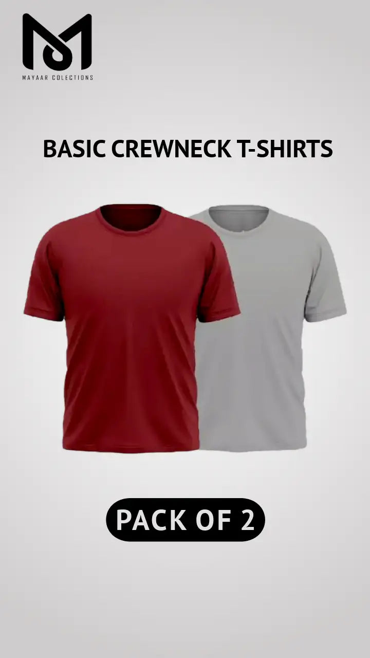 Pack of 2 Men’s Casual Short Sleeve Crew Neck Tees - Mayaar Collections