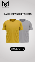Pack of 2 Men's Premium Heavyweight Crewneck T-Shirts - Slim Fit