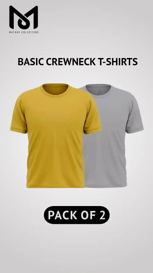Pack of 2 Men’s Casual Short Sleeve Crew Neck Tees - Mayaar Collections