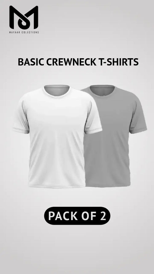 Pack of 2 Men’s Casual Short Sleeve Crew Neck Tees - Mayaar Collections
