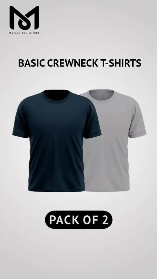 Pack of 2 Men’s Casual Short Sleeve Crew Neck Tees - Mayaar Collections