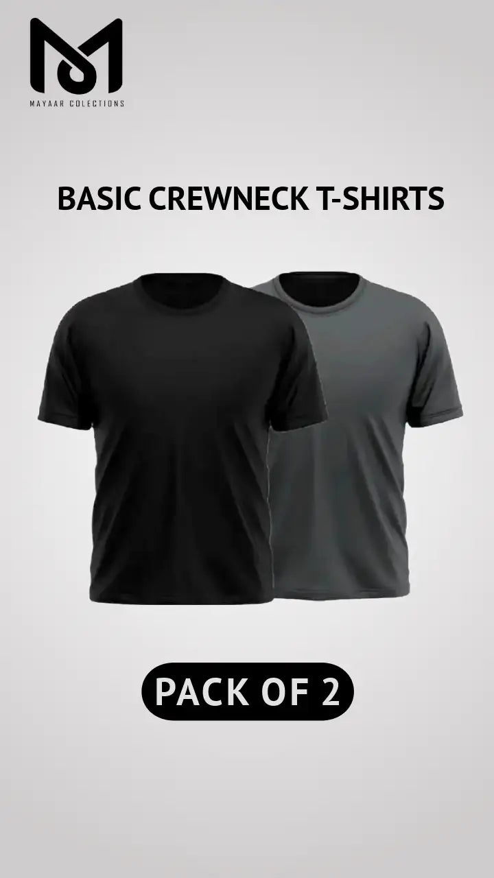 Pack of 2 Men’s Casual Short Sleeve Crew Neck Tees - Mayaar Collections