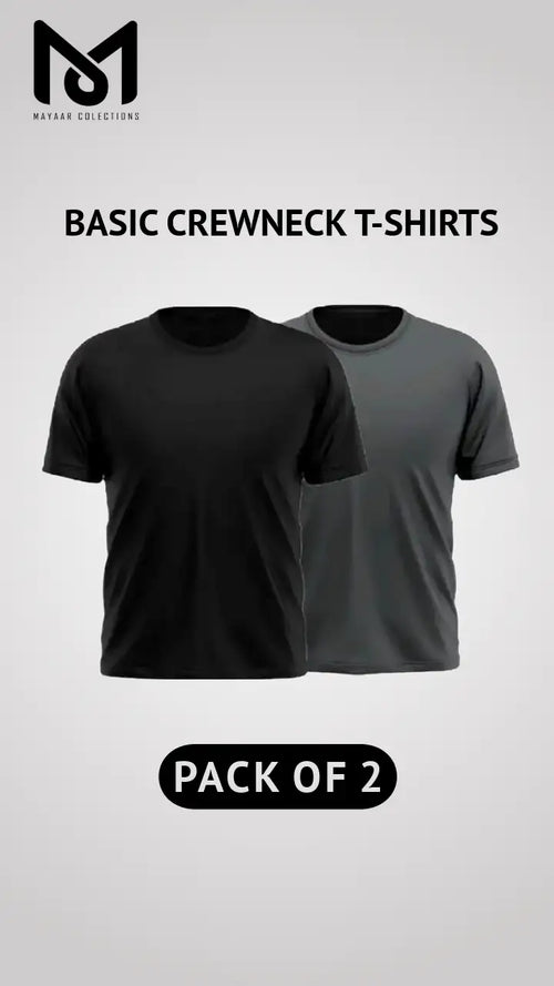 Pack of 2 Men’s Casual Short Sleeve Crew Neck Tees - Mayaar Collections