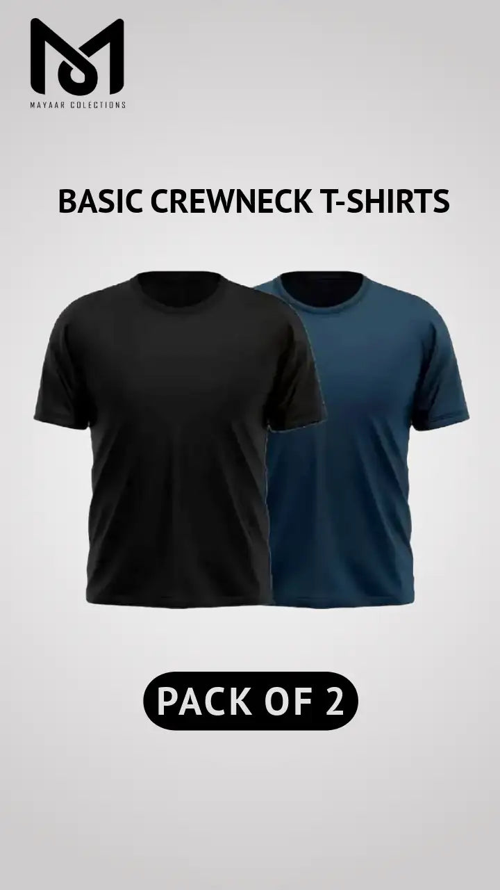 Pack of 2 Men’s Casual Short Sleeve Crew Neck Tees - Mayaar Collections