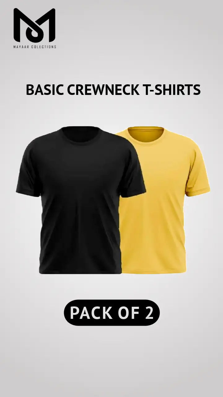 Pack of 2 Men’s Casual Short Sleeve Crew Neck Tees - Mayaar Collections