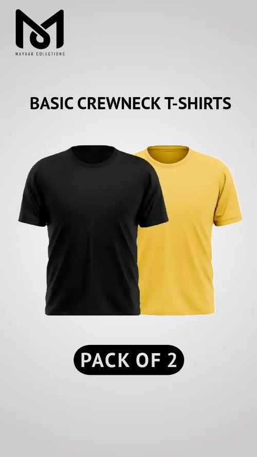Pack of 2 Men’s Casual Short Sleeve Crew Neck Tees - Mayaar Collections