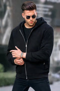 Mens Zipper Cardigan Sweater Slim Fit Casual Full Zip Sweaters Knit Stand Collar - Mayaar Collections