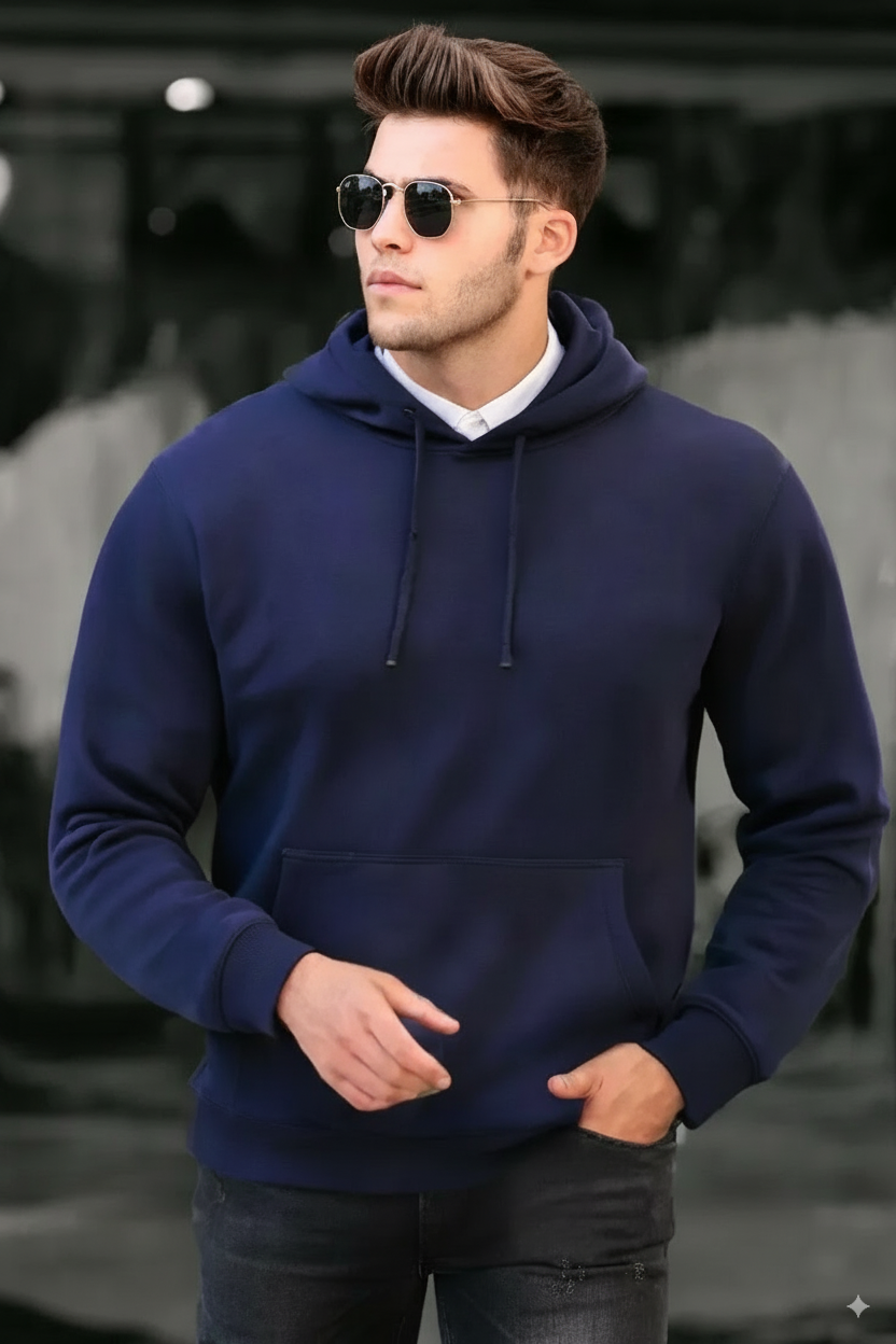 Mens Hoodie Pullover Long Sleeve Casual Fashion Sweatshirts Drawstring Gym Hooded Shirt with kangaroo Pocket