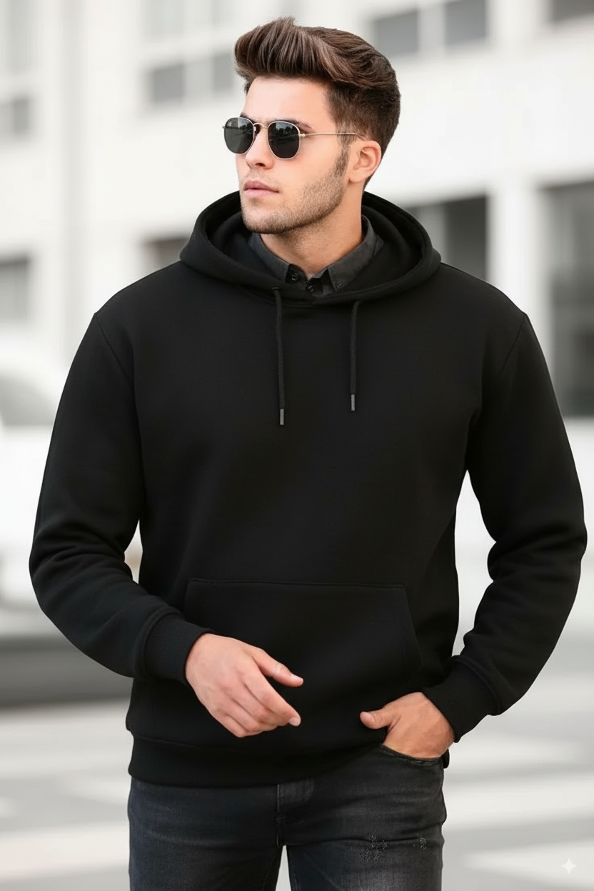 Mens Hoodie Pullover Long Sleeve Casual Fashion Sweatshirts Drawstring Gym Hooded Shirt with kangaroo Pocket