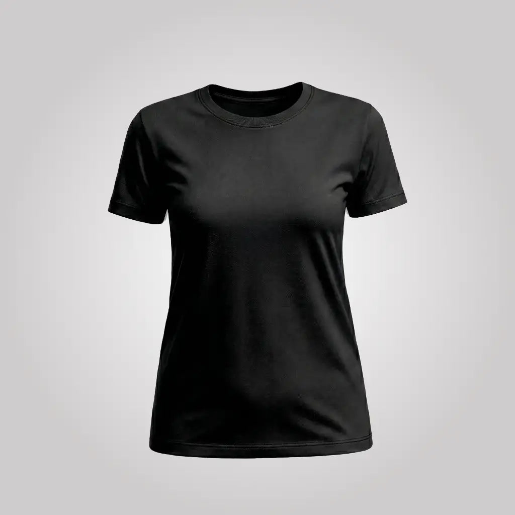 Women's Black Customise Casual Graphic T-Shirt | Short Sleeve Crew Neck - Mayaar Collections