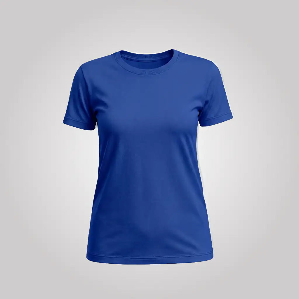 Women's Blue Customise Casual Graphic T-Shirt | Short Sleeve Crew Neck - Mayaar Collections