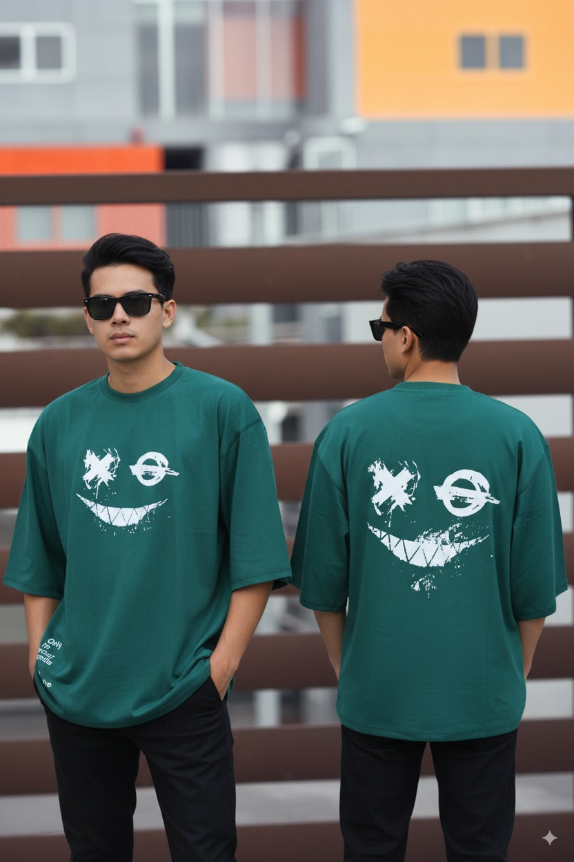 Men’s T-Shirt – Short Sleeve Crew Neck Casual Tee in C-Green Printed Graphic T-Shirt
