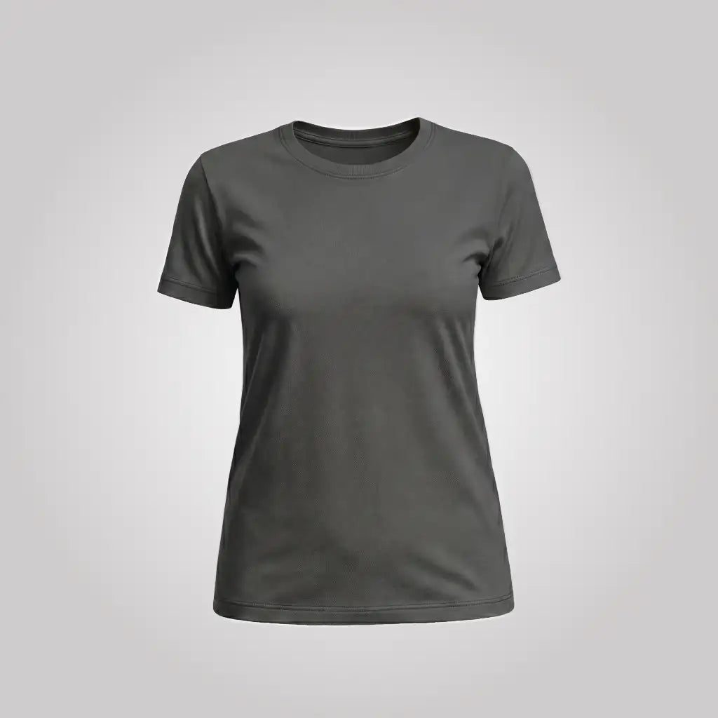 Women's Grey Customise Casual Graphic T-Shirt | Short Sleeve Crew Neck - Mayaar Collections