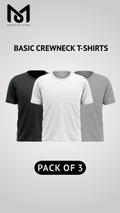 Pack of 3 Men's Premium Heavyweight Crewneck T-Shirts - Slim Fit