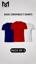 Pack of 3 Men's Premium Heavyweight Crewneck T-Shirts - Slim Fit