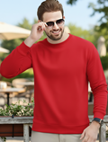 Men's Essentials Red Feel Cozy Fleece Long Sleeve Casual Sweatshirt - Mayaar Collections