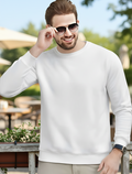 Men's Essentials White Feel Cozy Fleece Long Sleeve Casual Sweatshirt - Mayaar Collections