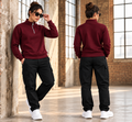 Women’s Maroon Mock Neck Sweatshirt – Long Sleeve Casual Pullover for Gym, Workout & Everyday Wear