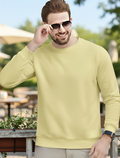Men's Essentials Lemon Yellow Feel Cozy Fleece Long Sleeve Casual Sweatshirt - Mayaar Collections